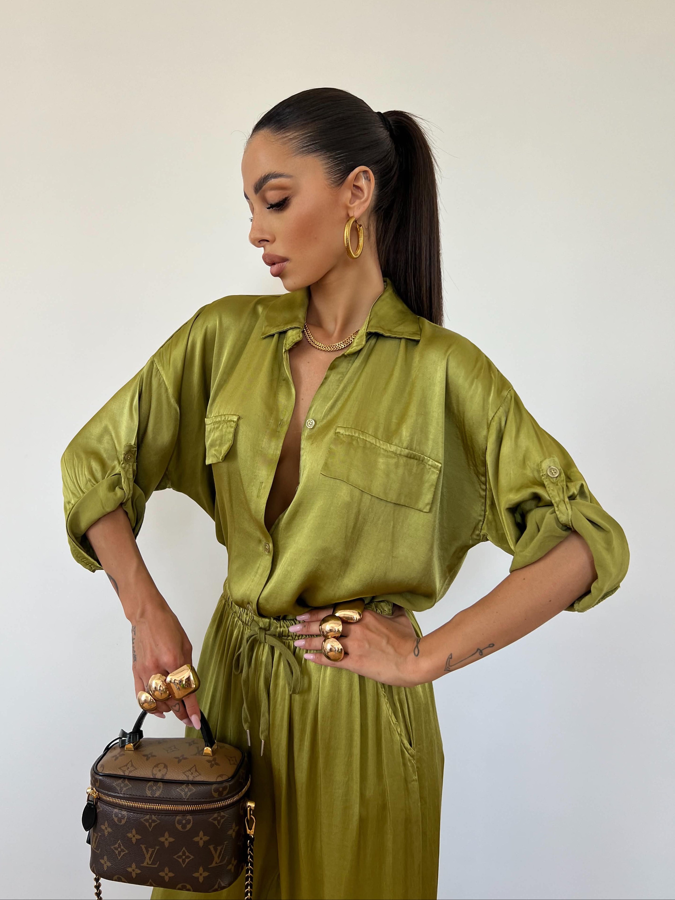 Pantalone Satin Verde Pistacchio