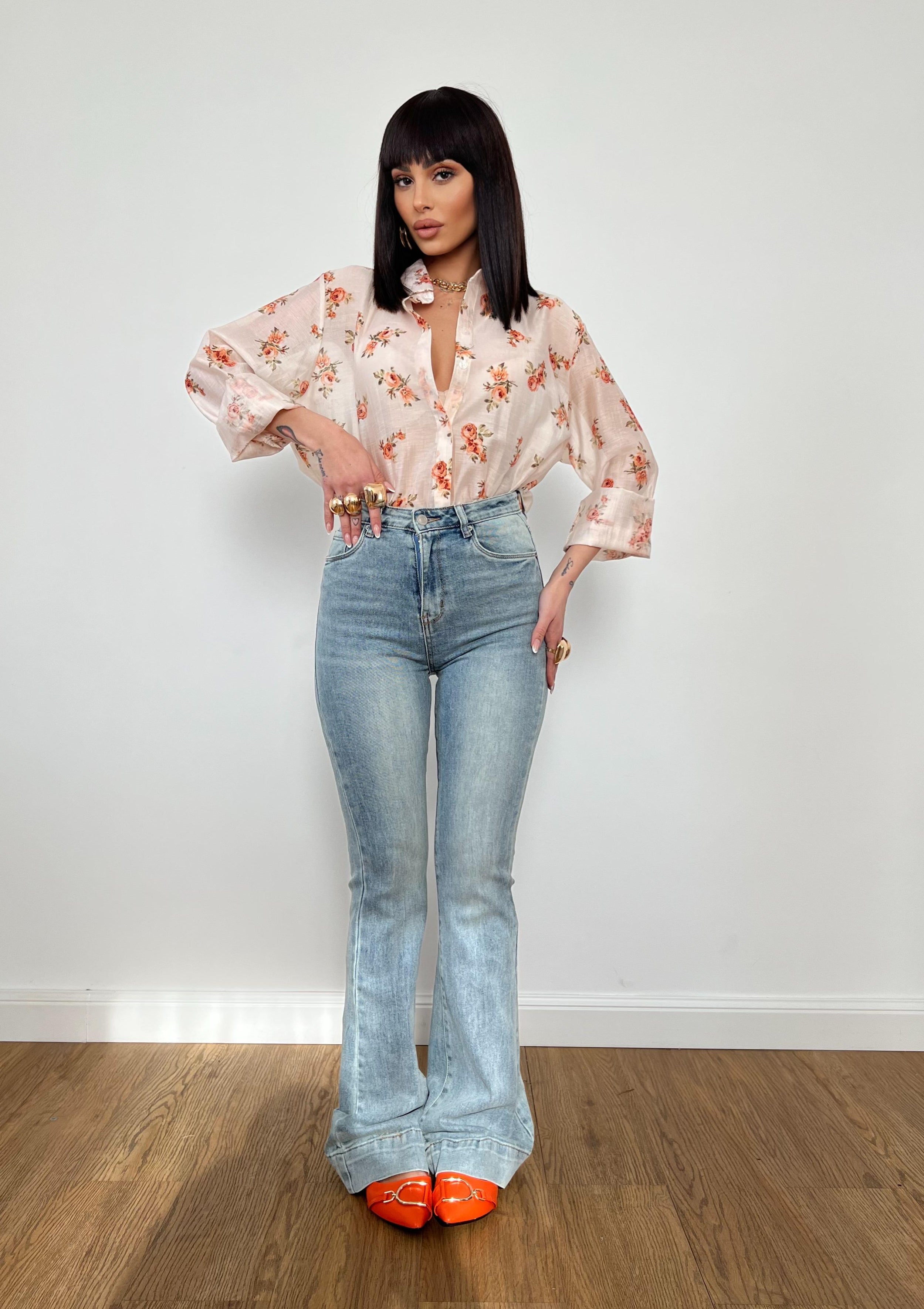 Camicia Flowers Bianca