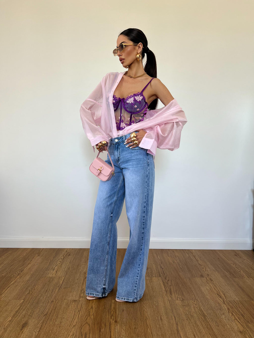 Camicia Trasparente Rosa