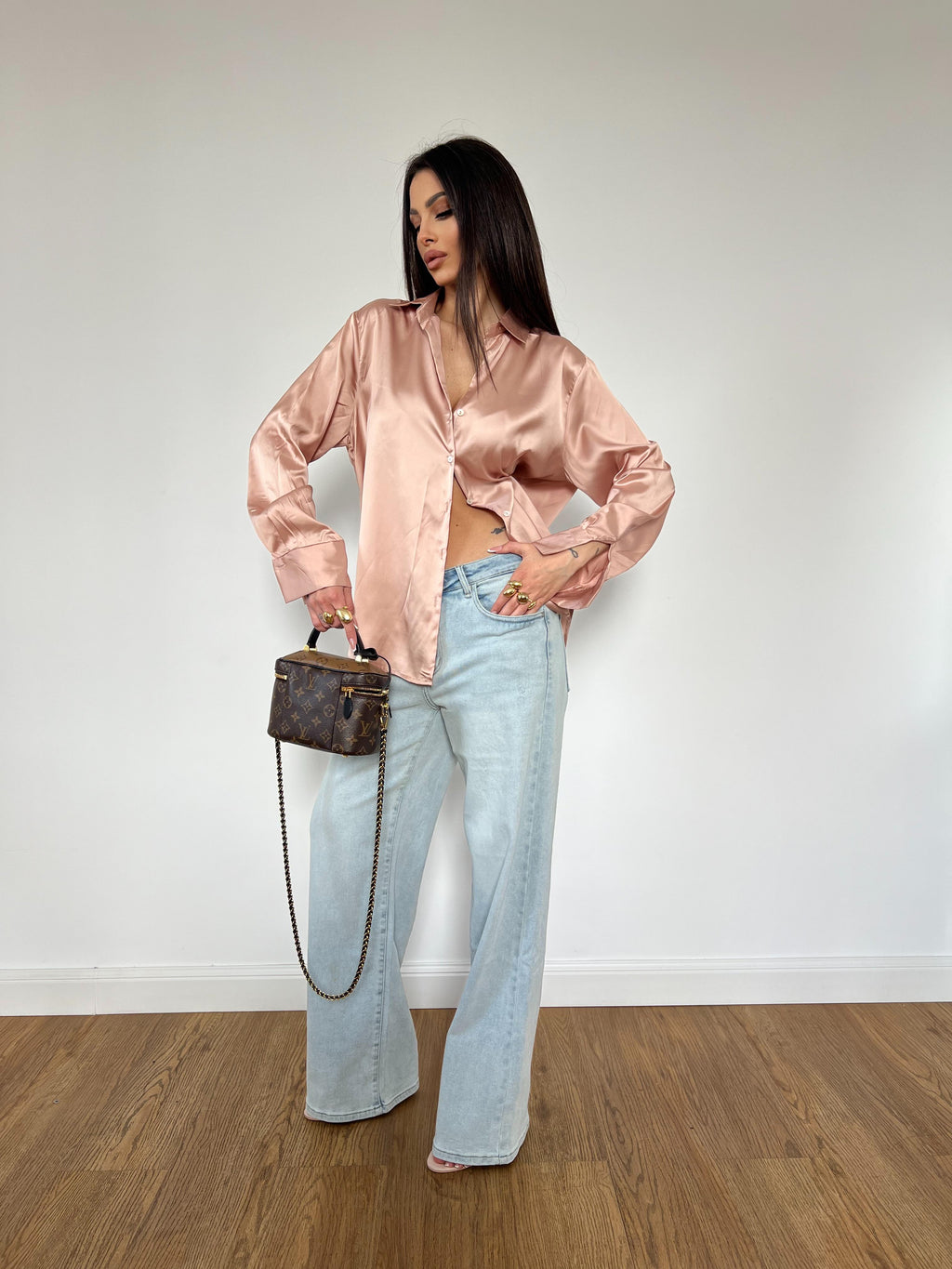 Camicia Satin Mattone