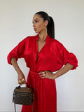 Camicia Satin Rossa