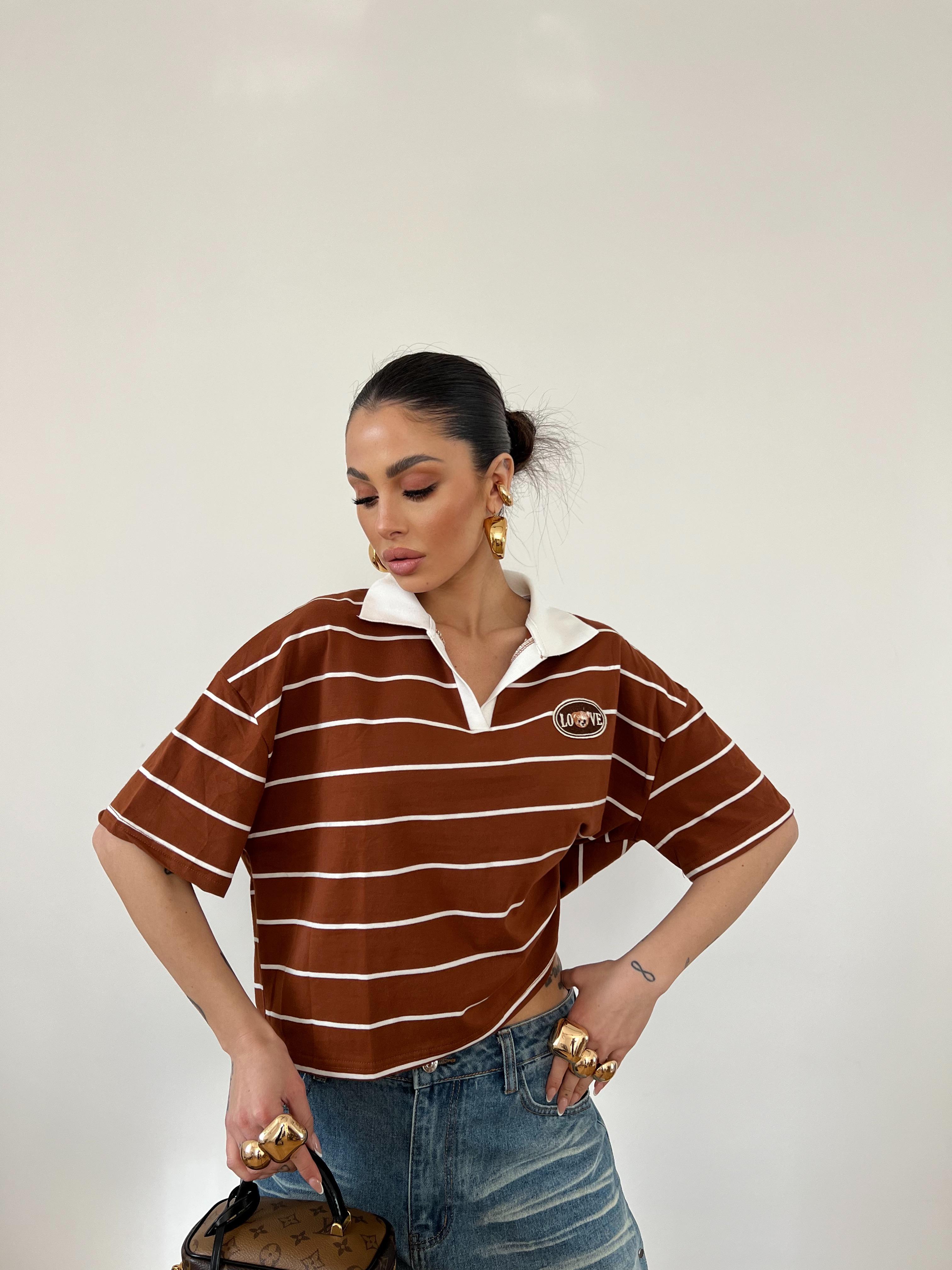 Maglia Love Bear Marrone