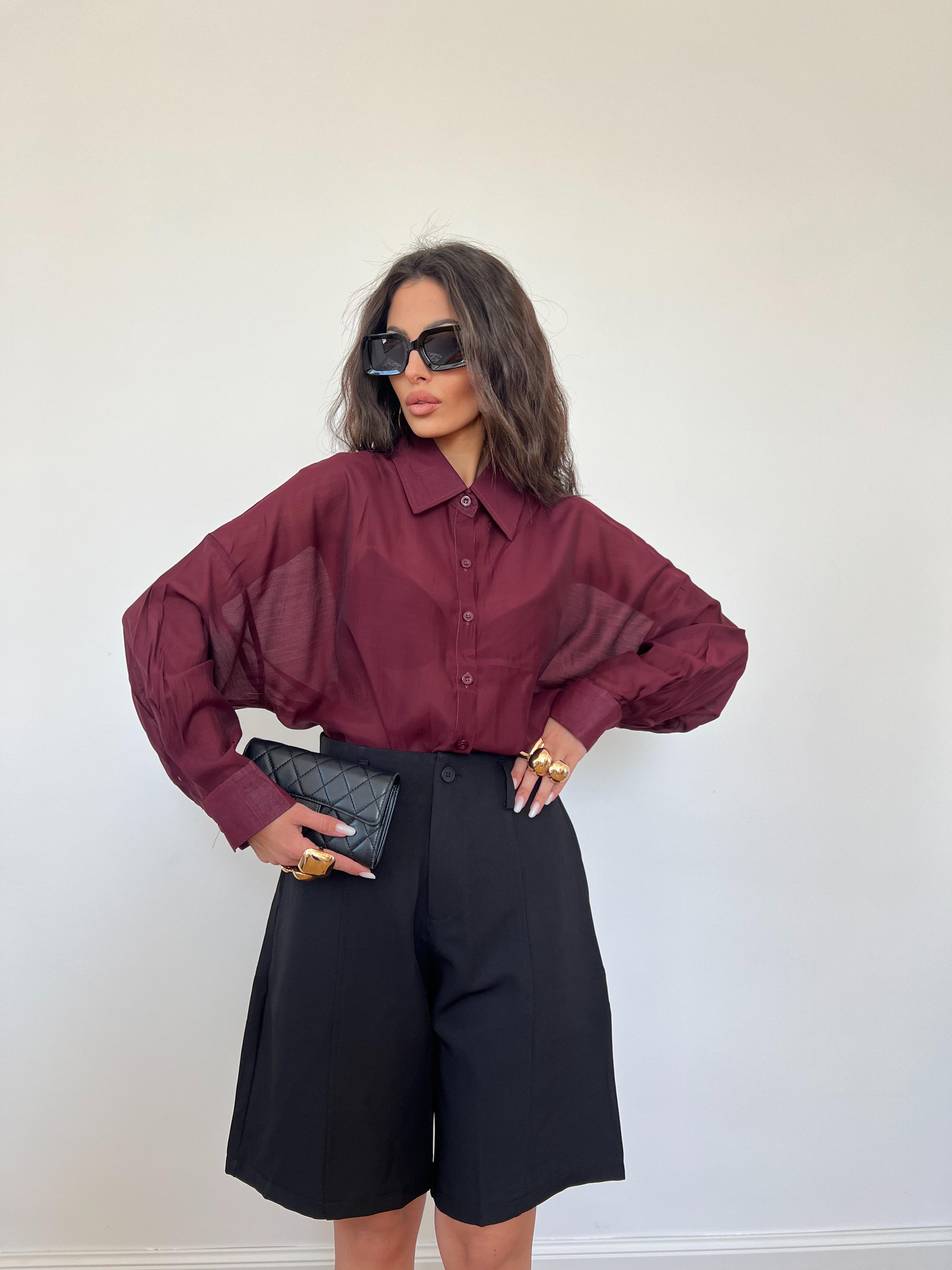 Camicia Trasparente Prugna