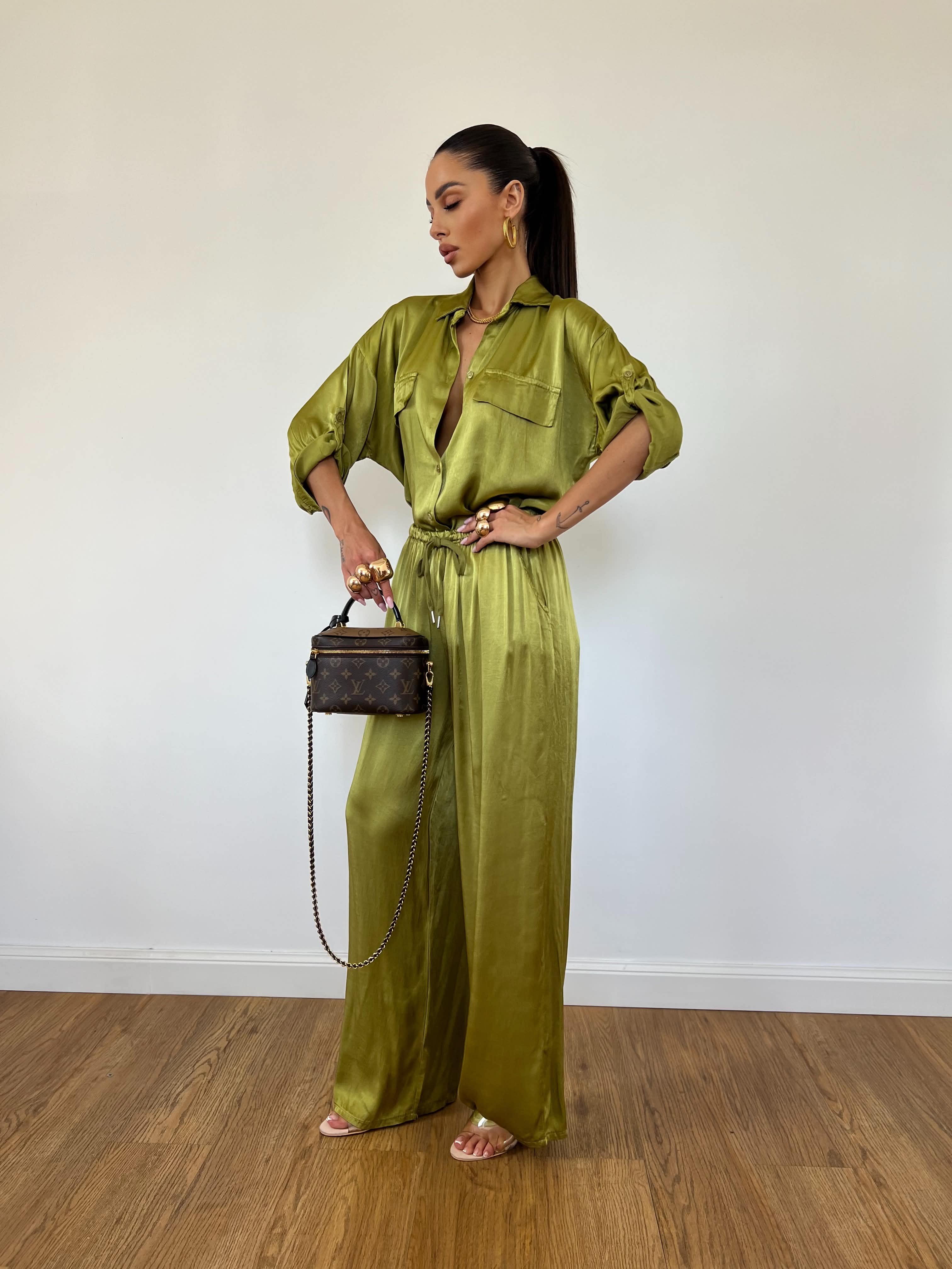 Pantalone Satin Verde Pistacchio