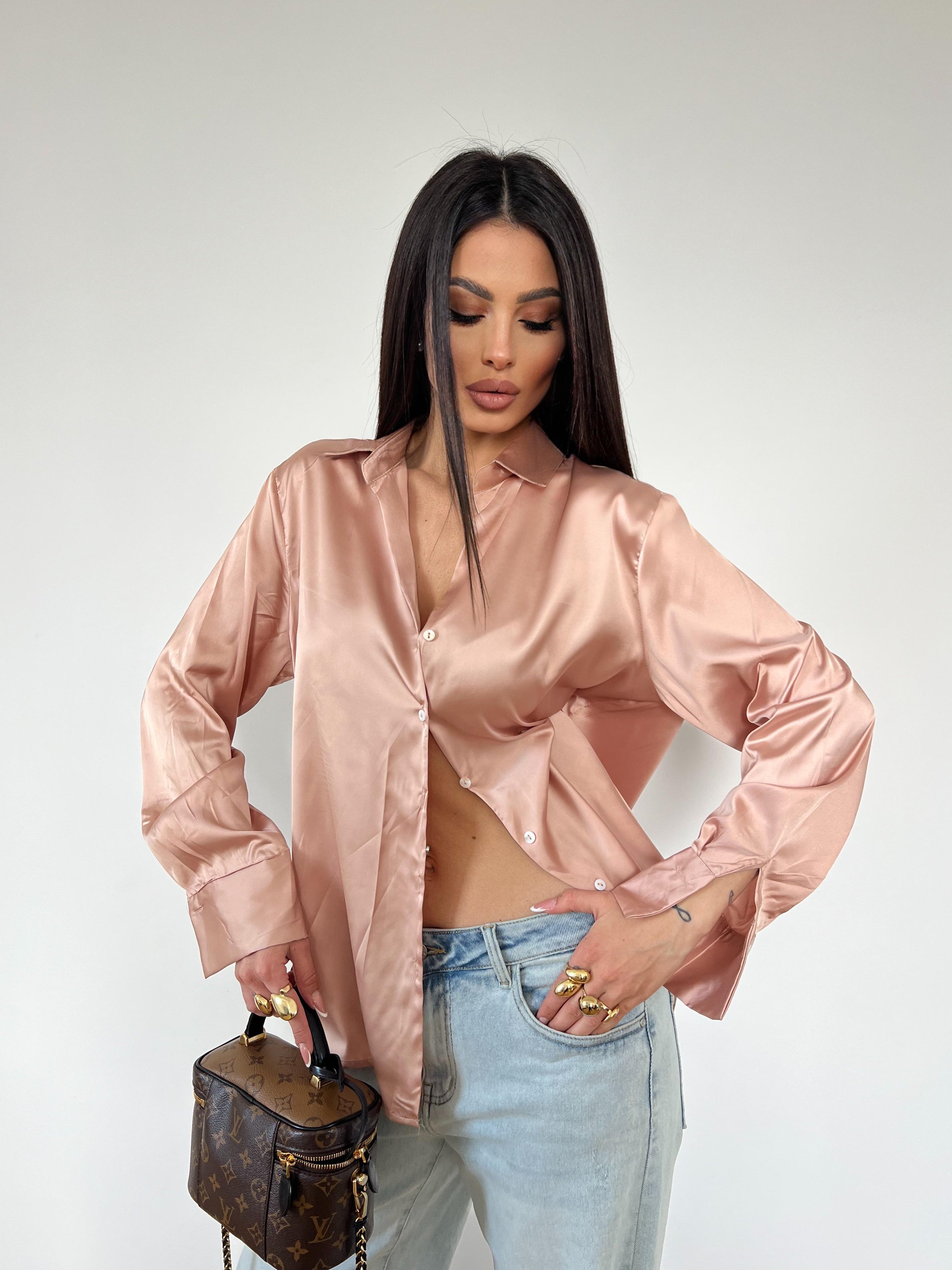 Camicia Satin Mattone