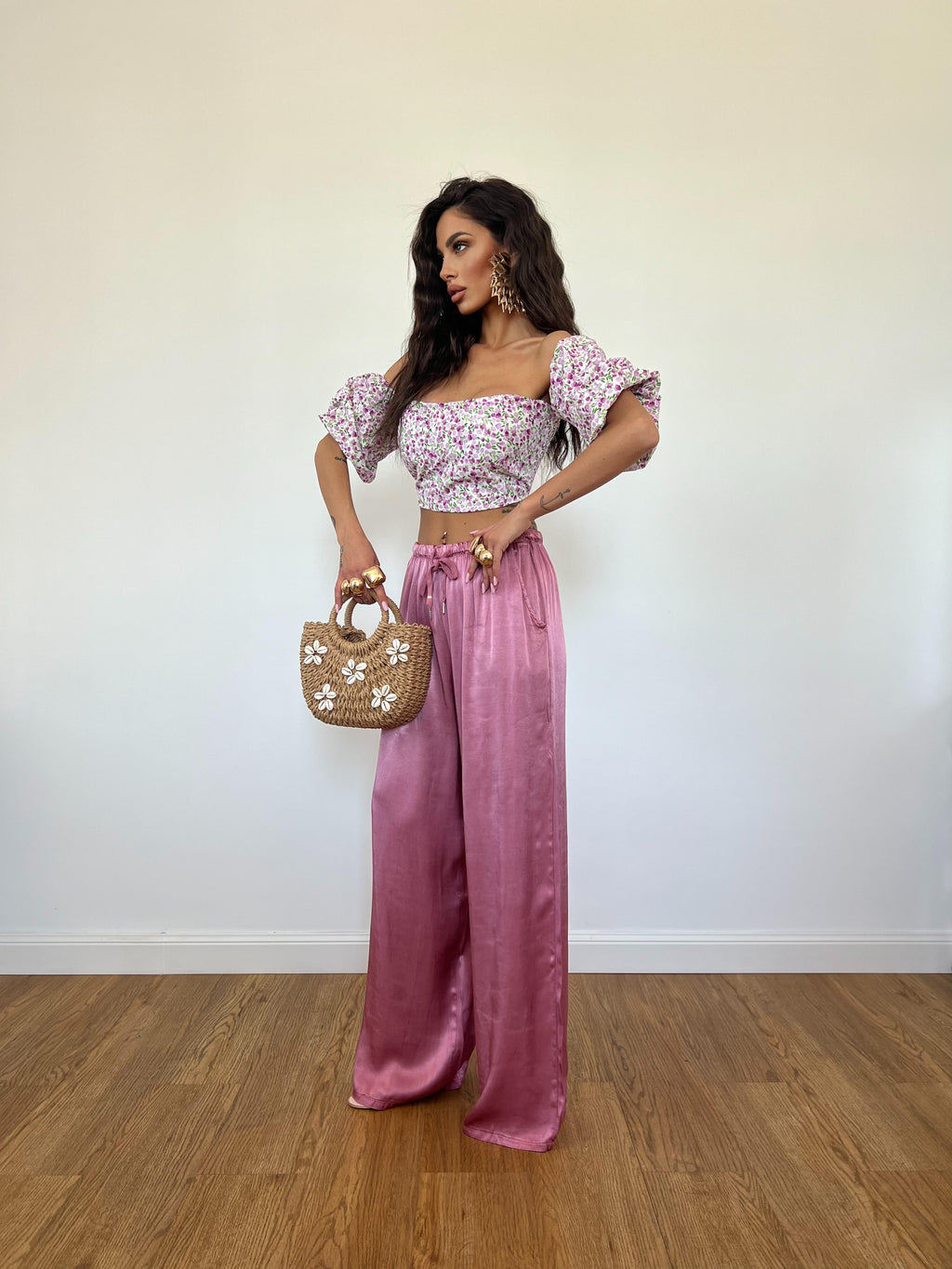 Pantalone Satin Rosa Antico
