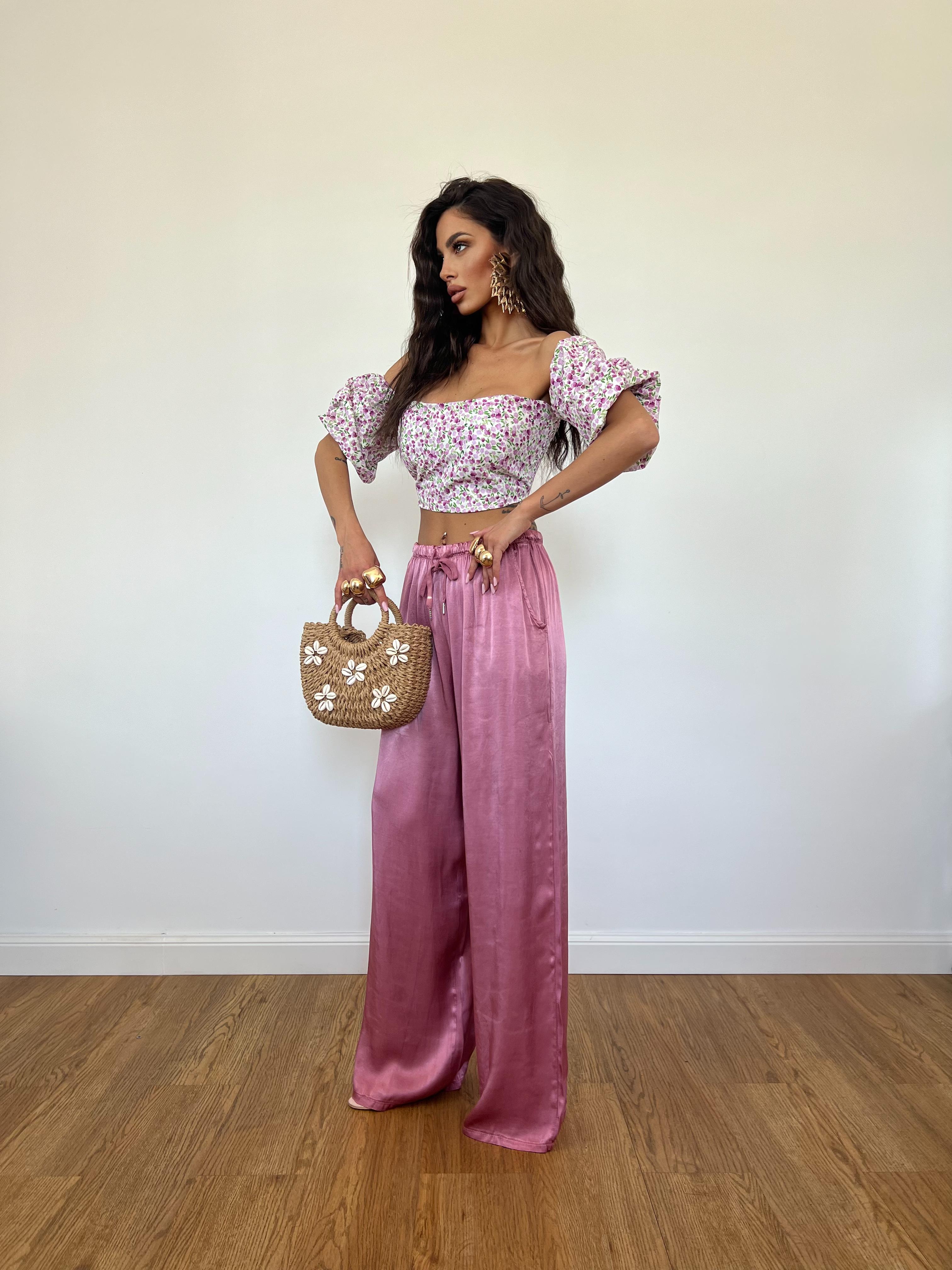 Pantalone Satin Rosa Antico