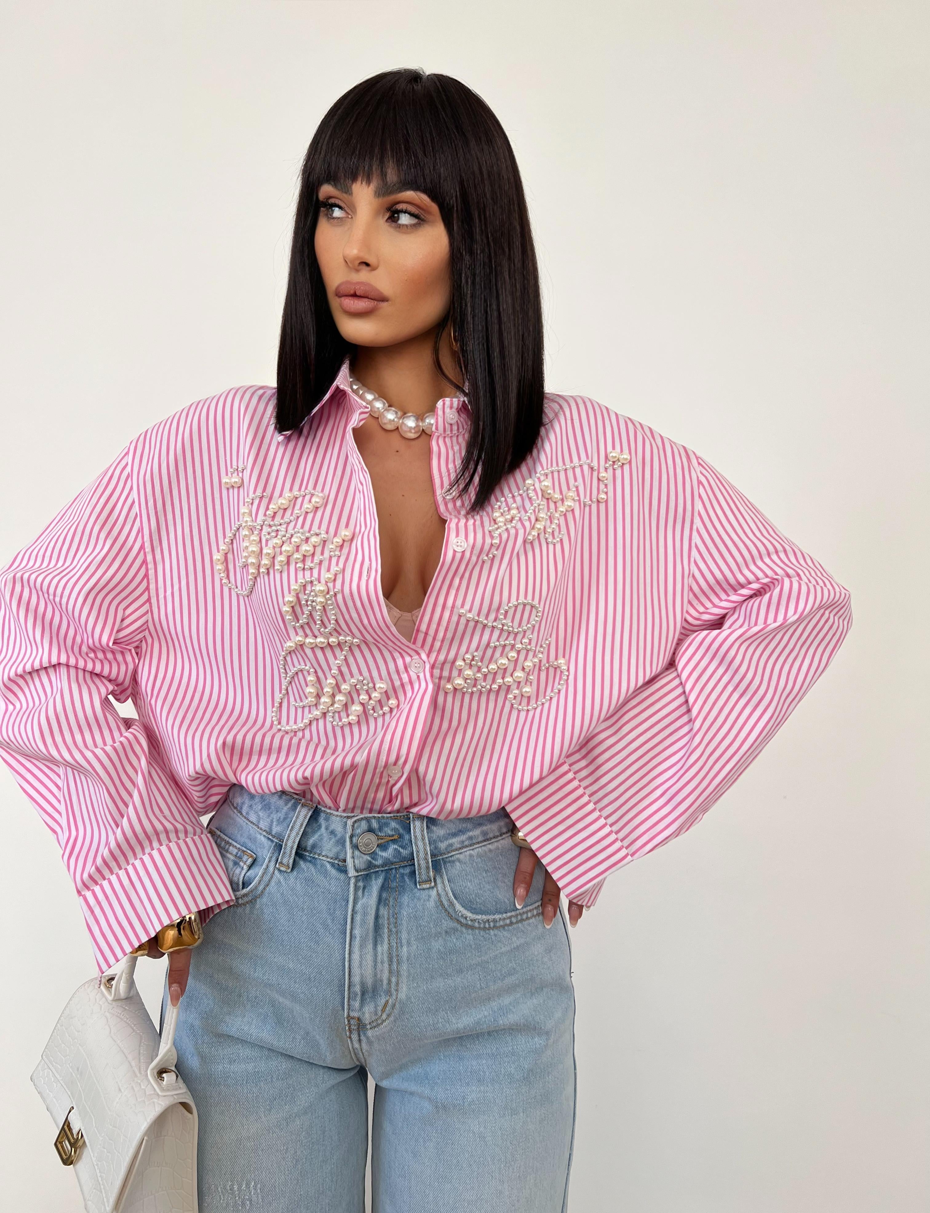 Camicia Written Rosa