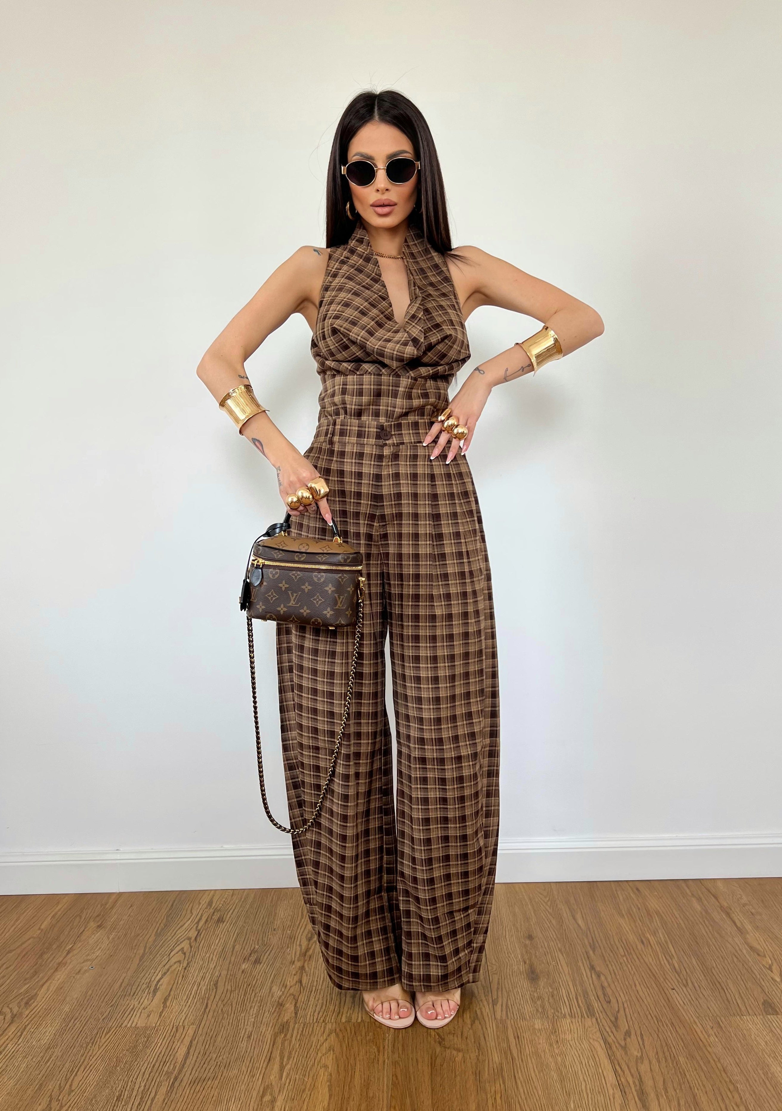 Coordinato Scacco Marrone Scuro