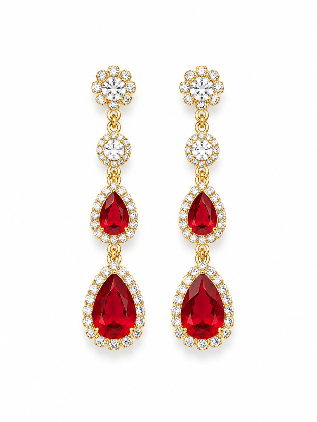 Orecchino Diamond Rosso