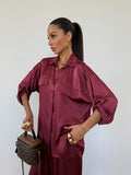 Camicia Satin Bordeaux